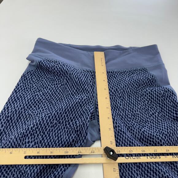 Under Armour Leggings Womens Medium Blue Purple Printed Heatgear Fitted Crop - Picture 6 of 7